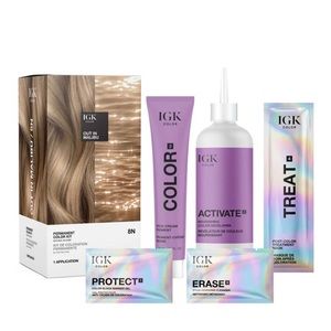 IGK Permanent Color Kit | 8N Out in Malibu - Natural Beige Blonde